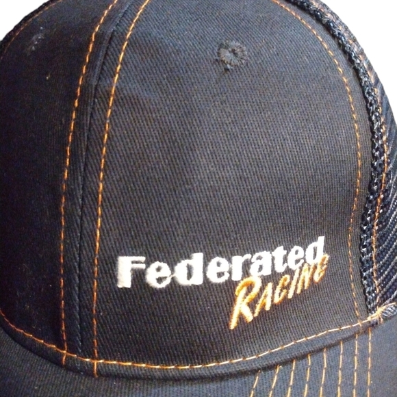 Federated Racing Navy-Yellow Stitch, Snapback Adjustable "Out the Door At 4" Hat - Picture 2 of 10